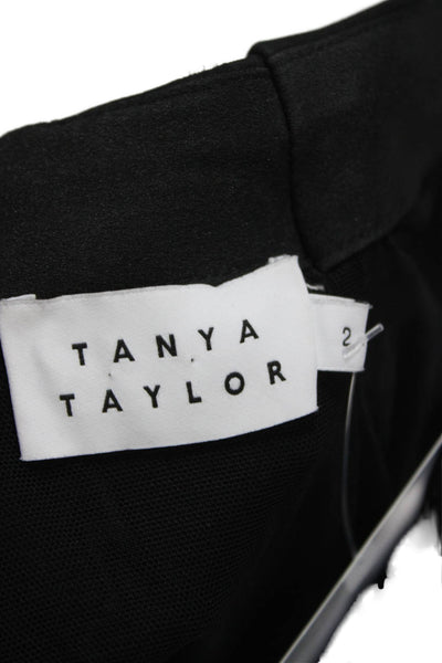 Tanya Taylor Womens Strapless Silk Polka Dot Mini Dress Black Zip Size 2