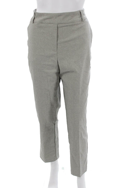 iltm Women Ankle Pants Gray Viscose Button Size L
