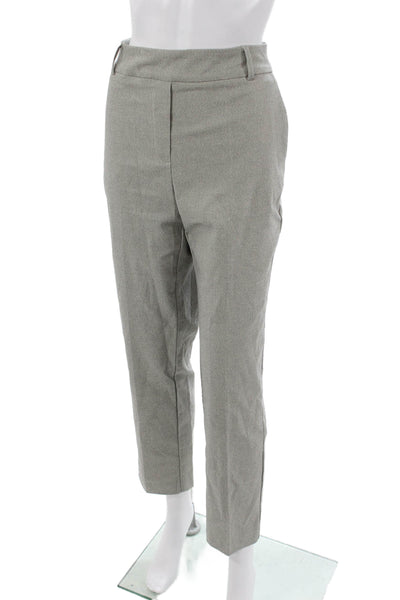 iltm Women Ankle Pants Gray Viscose Button Size L