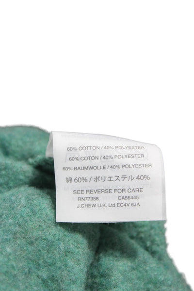 J Crew Unisex Adults Green Full Zip Hoodie Cotton Long Sleeve Size L