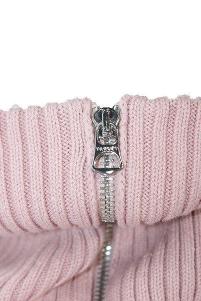 Varley Womens Cowl Neck Cotton Pullover Sweater Pink Short Sleeve Size XL
