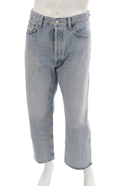 Agolde Unisex Straight Blue Jeans Button Fly Size 33