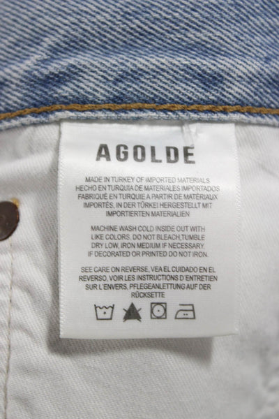 Agolde Unisex Straight Blue Jeans Button Fly Size 33