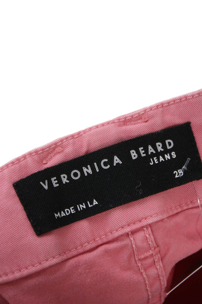 Veronica Beard Women Pink Straight Jeans Cotton Size 25