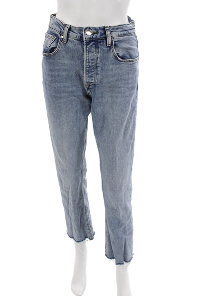 Anine Bing Womens Cropped Mid Rise Blue Jeans Size 27