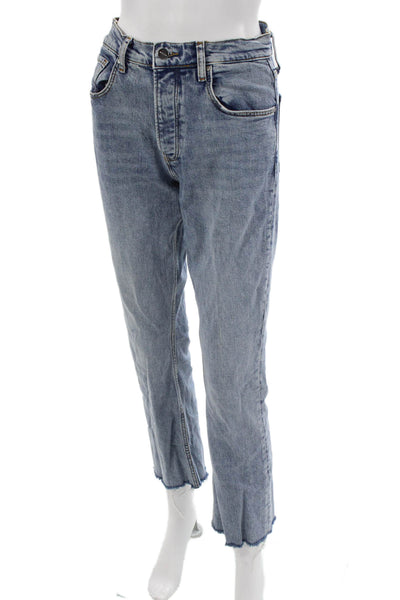 Anine Bing Womens Cropped Mid Rise Blue Jeans Size 27