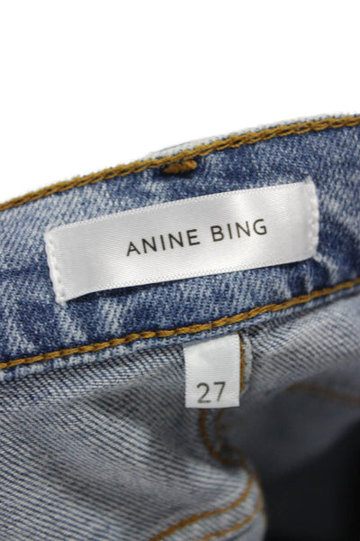 Anine Bing Womens Cropped Mid Rise Blue Jeans Size 27