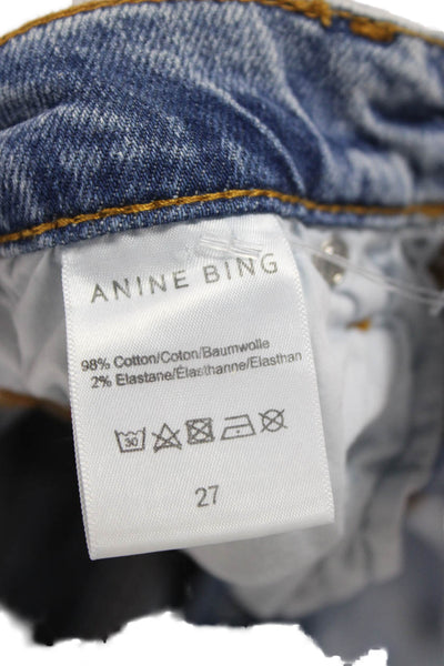 Anine Bing Womens Cropped Mid Rise Blue Jeans Size 27