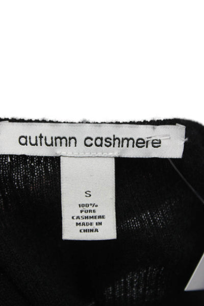 Autumn Cashmere Womens Black Cashmere Crew Neck Pullover Size S