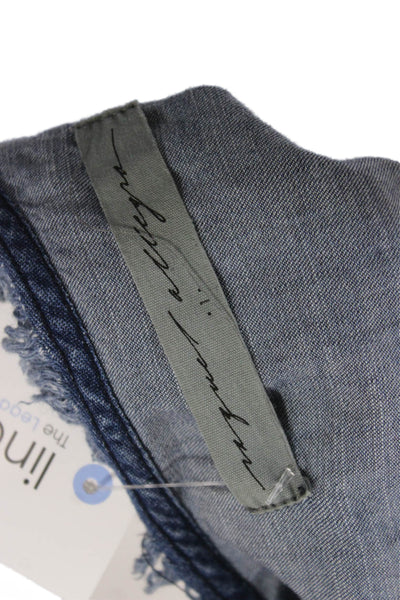 Raquel Allegra Womens Sleeveless Cotton Tunic Blue Round Neck Pullover Size S