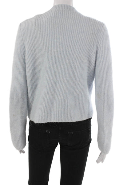 Intermix Women Cardigan Alpaca V Neck Long Sleeve Blue Size S