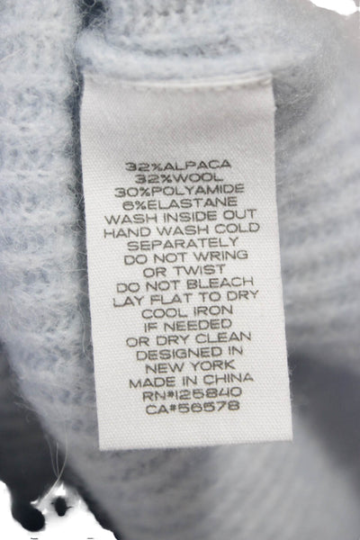 Intermix Women Cardigan Alpaca V Neck Long Sleeve Blue Size S