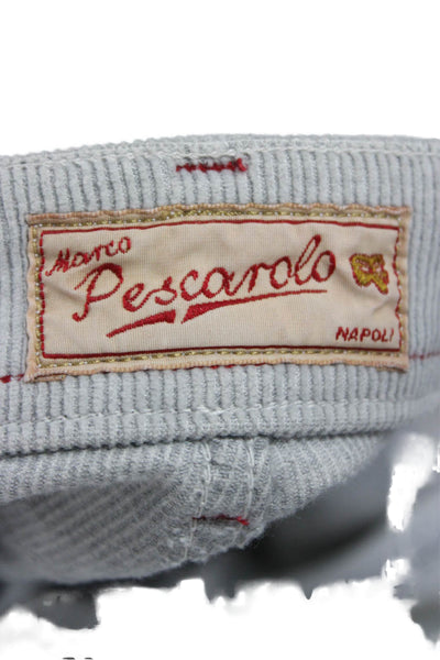 Pescarolo Mens Cropped Gray Cotton Pants Size 46