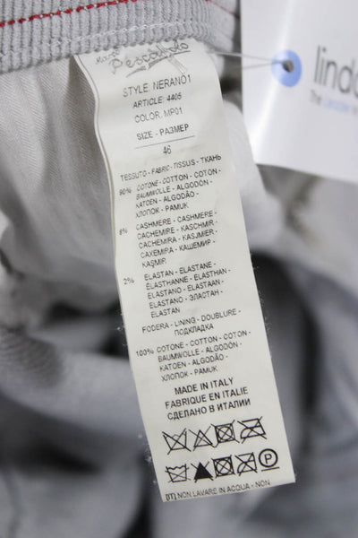 Pescarolo Mens Cropped Gray Cotton Pants Size 46