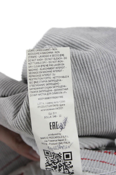 Pescarolo Mens Cropped Gray Cotton Pants Size 46