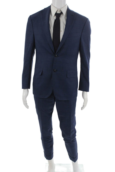 Boyds Philadelphia Mens 2 Piece Blue Check Cupro Suit Size 48