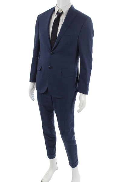Boyds Philadelphia Mens 2 Piece Blue Check Cupro Suit Size 48