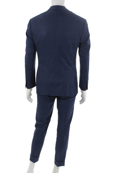 Boyds Philadelphia Mens 2 Piece Blue Check Cupro Suit Size 48