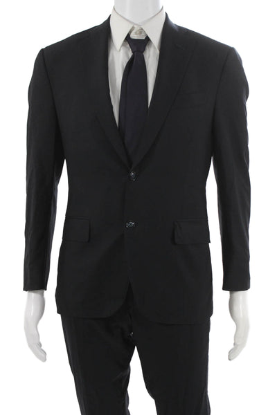Boyds Philadelphia Mens 2 Piece Wool Suit Black Solid Size 48