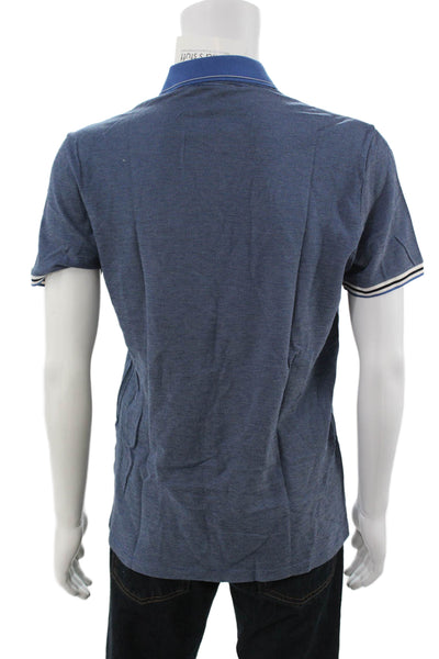 Boss Hugo Boss Mens Striped Detail Short Sleeve Polo Shirt Blue Size S