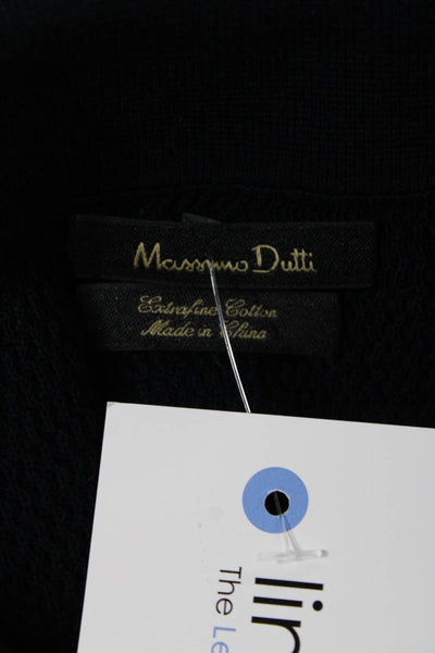 Massimo Dutti Mens Short Sleeve Casual Polo Shirt Black Size L