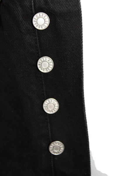 Agolde Womens Mom Shorts Black Organic Cotton Button Size 23