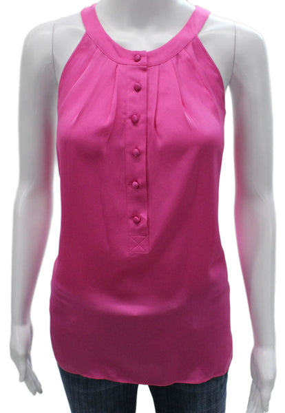 Theory Women Silk Pink Halter Sleeveless Basic Tank Size PP