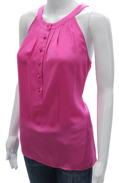 Theory Women Silk Pink Halter Sleeveless Basic Tank Size PP