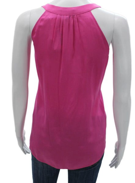 Theory Women Silk Pink Halter Sleeveless Basic Tank Size PP