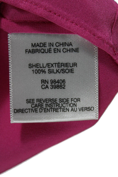 Theory Women Silk Pink Halter Sleeveless Basic Tank Size PP