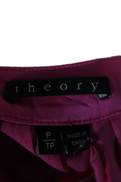 Theory Women Silk Pink Halter Sleeveless Basic Tank Size PP