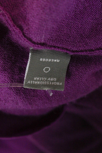 Neiman Marcus Women Tunic Sweater Purple Cashmere 3/4 Sleeve Round Neck Size L