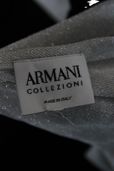 Armani Collezioni Women Basic V-Neck Silver Viscose T-Shirt Size XS