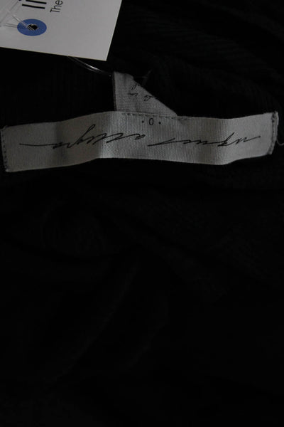 Raquel Allegra Women Basic Black Short Sleeve Tee Size 0