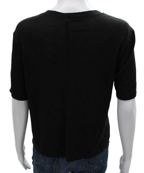 The Row Women Basic Black Crew Neck Short Sleeve T-Shirt Size S