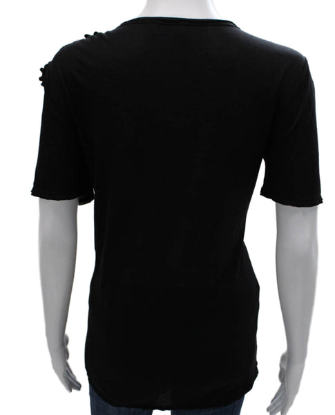 RED Valentino Women Basic Black Cotton Blend Short Sleeve T-Shirt Size M