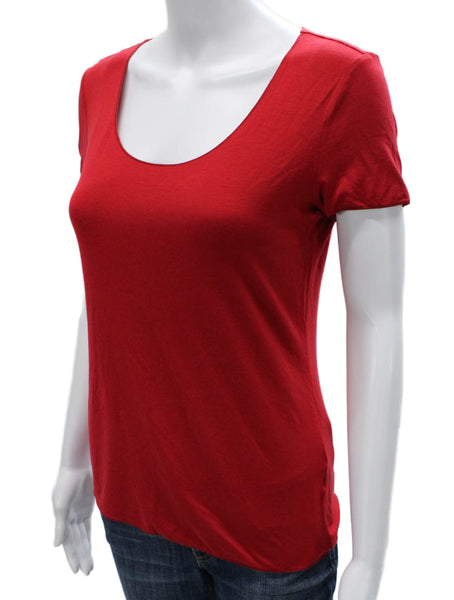 Armani Collezioni Women T-Shirt Red Short Sleeve Size 8