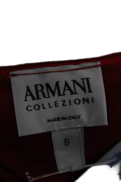 Armani Collezioni Women T-Shirt Red Short Sleeve Size 8