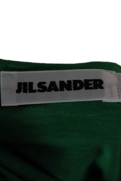 Jil Sander Womens Colorblock Green Short Sleeve T-Shirt Round Neck Size M