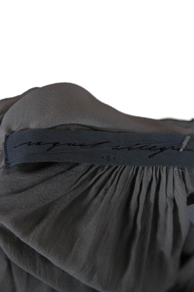 Raquel Allegra Women Tunic Gray Long Sleeve Rayon Blend Round Neck Size 0