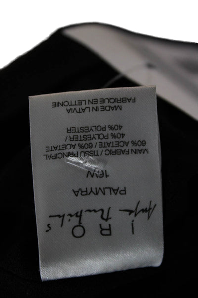 IRO Womens Bodycon Halter Mini Dress Black Sleeveless Acetate Size 36