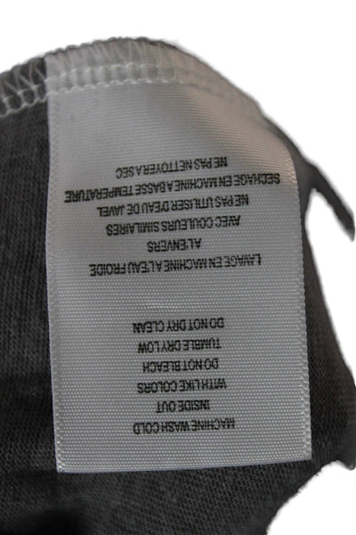 Joie Women Basic T-Shirt Colorblock Gray Linen Scoop Neck Short Sleeve Size M