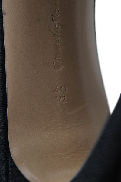 Gianvito Rossi Womens Frayed Edge Detail Stiletto Heels Black Size 10.5