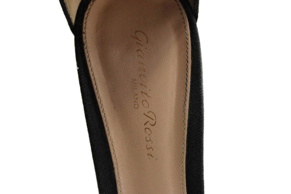 Gianvito Rossi Womens Frayed Edge Detail Stiletto Heels Black Size 10.5