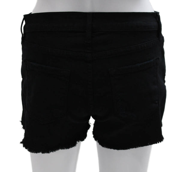 Frame Denim Women Cut-Off Denim Shorts Black Button Size 25