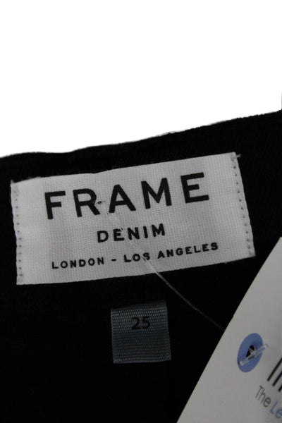 Frame Denim Women Cut-Off Denim Shorts Black Button Size 25