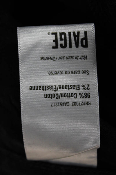Paige Womens Hot Pants Black Cotton Button Size 27