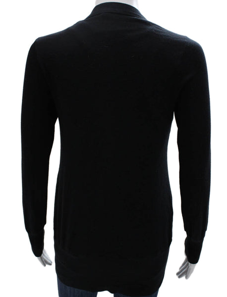Splendid Womens Cardigan Black V-Neck Long Sleeve 50% Pima Cotton Size S