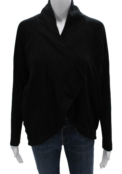 Helmut Lang Womens Wrap Viscose Cowl Neck Long Sleeve Sweater Black Size S