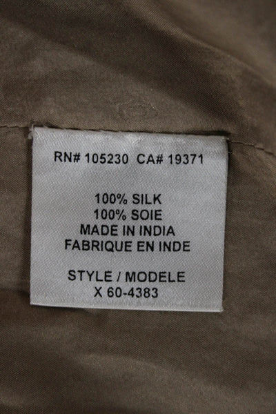 Joie Women Basic Jacket Beige 100% Silk Long Sleeve Solid Size S